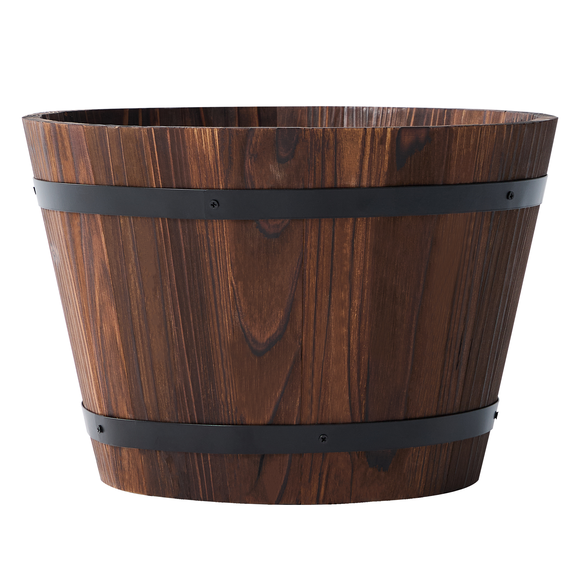 Better Homes & Gardens 13.5-In Wood Whiskey Barrel Planter