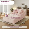 thumbnail image 2 of Aukfa 78.7" Extra Long Chaise Lounge Sofa, Oversized Upholstered Couch with 3 Pillows for Indoor Living Room/Bedroom,Pink, 2 of 8