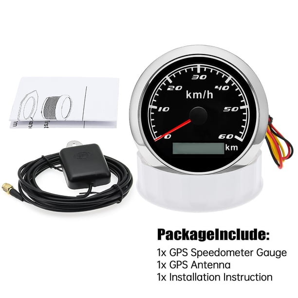 Waterproof 85mm Universal Gps Speedometer Pointer Lcd Display Odometer 120km/h 60km/h 30km/h For 12v 24v Car Motorcycle Boat