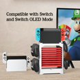 thumbnail image 2 of Soporte de base para consola OLED de Switch, soporte para torre, soporte para tarjeta de juego, soporte para almacenamiento de discos NS Host, color blanco, 2 of 5