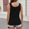 thumbnail image 6 of Mrat Sleeveless Loose Tunic Blouses Women's Summer Fashion Casual Solid V-Neck Sleeveless Casual Loose Blouses Tops Shelf Bra Tank Tops for Women S-535 Black S, 6 of 7