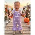 thumbnail image 4 of RUINIXCW Toddler Baby Girl Halloween Outfit Romper Overalls Infant Baby Girl Fall Winter Clothes Ghost Pumpkin Sleeveless Ribbed Bell Bottom Jumpsuit Overalls, 4 of 8