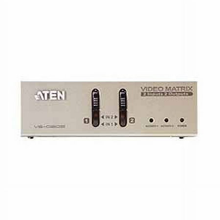 AUDIO VIDEO MATRIX SWITCH 2X2 2 INPUT-2 OUTPUT W/ SIGNAL BOOSTER