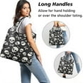 thumbnail image 2 of 5 Pack Foldable Shopping Bag,Halloween Skull Crossbones Pattern Reusable Grocery Bags with Pockets,Large Reusable Tote Bags with Handles Waterproof & Lightweight, 2 of 6