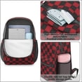 thumbnail image 4 of Red and Black Checkered Pattern 17" School Backpacks for Teens,Waterproof Oxford Fabric,S-Shape Padded Straps for School,Travel,Hiking,Camping, 4 of 6