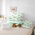 thumbnail image 6 of Homewish Dachshund Bow 7-Piece Twin Bedding,Cute Animal Bedding Comforter Set,Green White Stripes Decor,Polkadot Reversible, 6 of 8