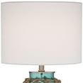 thumbnail image 3 of 360 Lighting Nautical Accent Table Lamps 22.5" High Set of 2 Coastal Blue Green Rope Net Off White Drum Shade for Living Room Family Bedroom, 3 of 8