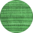 thumbnail image 1 of Ahgly Company Indoor Round Abstract Emerald Green Modern Area Rugs, 4' Round, 1 of 4