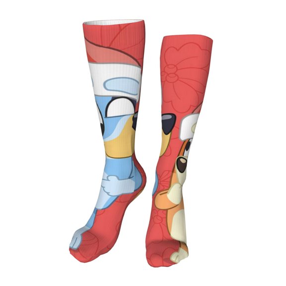 Gokiu Bluey Womens Thigh High Socks Warm Stocking Casual Knee High Long Stockings for Daily Wear