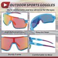 thumbnail image 5 of Unique Bargains 1 Set Motorcycle Riding Goggles Anti-glare Tri-Acetyl Cellulos PC UV400 Mountain Bike Cycling Sunglasses Multicolor Lens Blue with Red Spots Frame, 5 of 6