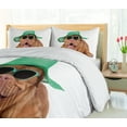 thumbnail image 5 of Ambesonne Dog Duvet Cover Set, Hipster Style Animal Summer, 2-Calking, Shamrock Green and Caramel, 5 of 6