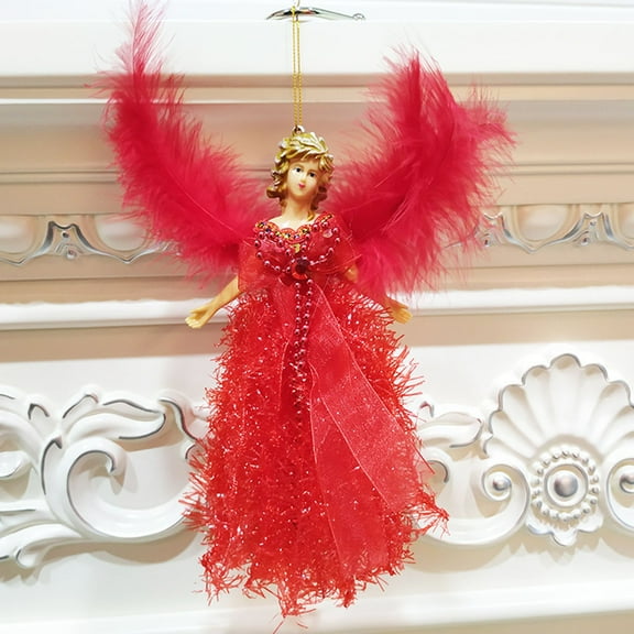 HBYJLZYG Christmas Feather Angel Doll Hanging Xmas Tree Pendants Ornaments Home Decor