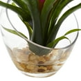 thumbnail image 3 of Nearly Natural 8in. Tropical Bromeliad Artificial Flowers in Angled Vase, Purple, 3 of 3