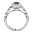 thumbnail image 3 of Mauli Jewels Engagement Rings for Women 1.40 Carat Halo Blue Diamond Bridal Set Prong-Setting 14k White Gold, 3 of 8
