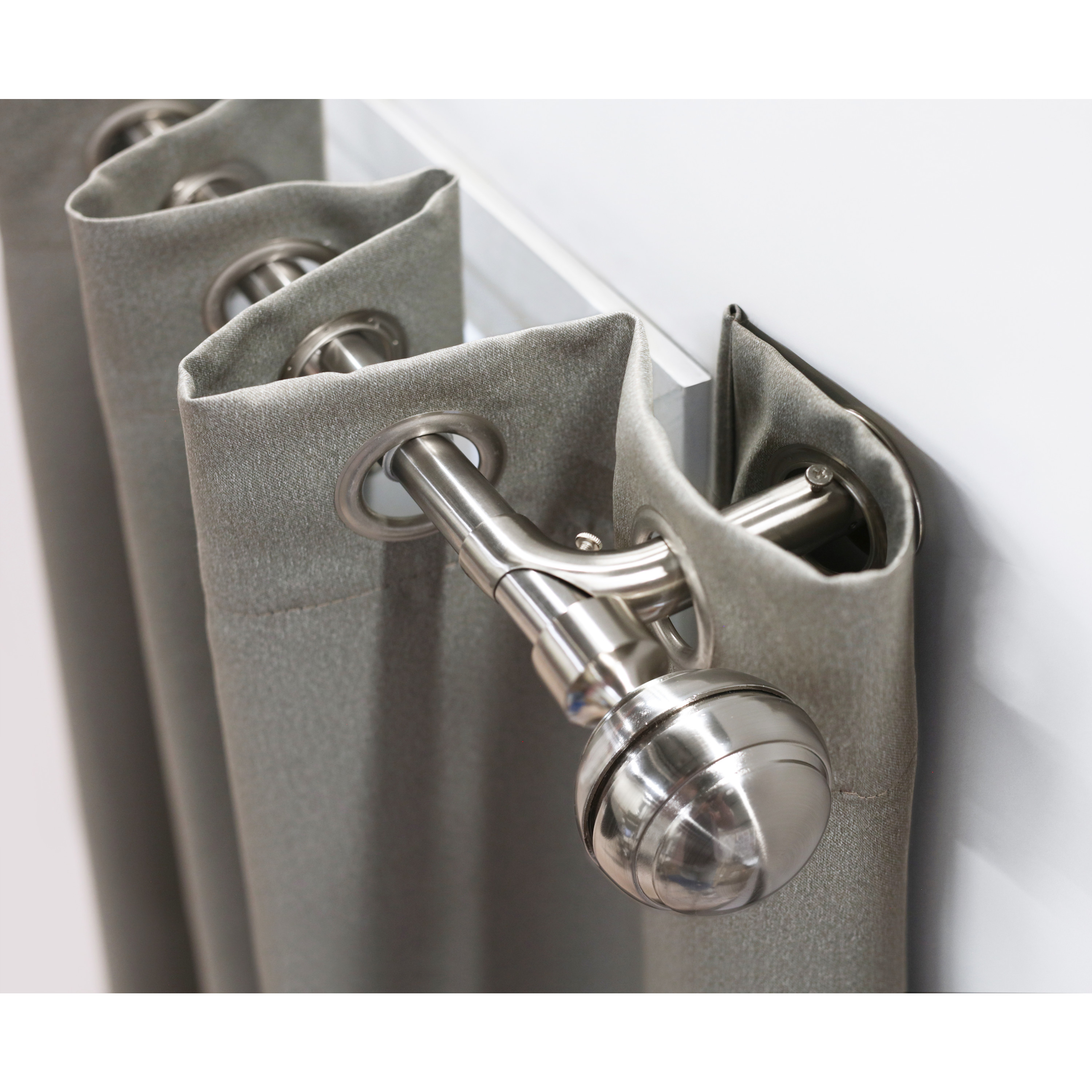 Loft Living Bryson Blackout Grommet Curtain Rod Extendable 72 - 144 in Brushed Nickel