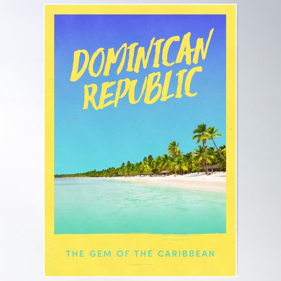 Dominican Republic, Caribbean Poster Wall Art, Modern Wall Decor For Living Room Bedroom, 8x12 UNFRAMED