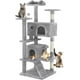 thumbnail image 1 of Cat Tree Simple Deluxe de 54 pulgadas con rascador, gris claro, 1 of 5