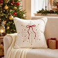 thumbnail image 4 of Dalxymotic Christmas Throw Pillow Covers, Snowflake Bow Designs 17.71x17.71 Inch, Holiday Decorative Cushion Cases, Christmas Decorations Indoor Outdoor for Sofa, Couch, Bed, 4 of 7