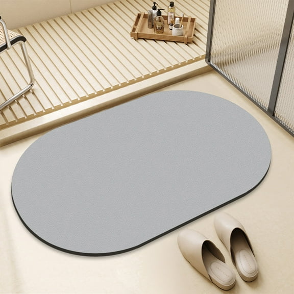 Spring Savings! Outoloxit Bath Rug- Super Absorbent Quick Dry- Rubber Backing Non Slip -Washable Bathroom Floor Mats- Shower Rug for in Front Of Bathtub-Shower Room -16x24-, Gray