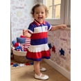 thumbnail image 5 of Cenuakty Kids Girls Summer T-Shirt Dress Red 6M 12M 18M 24M 2T 3T 4T Short Sleeve A-Line Dress for Toddler 4th of July Clothes, 5 of 9