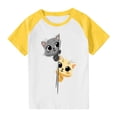 thumbnail image 7 of Feancey Toddler Summer T Shirts Kids Boys Girls Cat Print Cute Tops Raglan Short Sleeve Graphic Tees Loose Fit Crewneck Tshirts Sales Today Yellow 11 Years, 7 of 7
