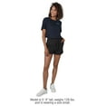 thumbnail image 3 of Popfunk Jeopardy Striped Logo Women's Loose T-Shirt, Navy, Large, 3 of 5