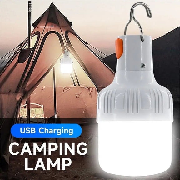 Cevemin Rechargeable LED Light Bulb - Energy-saving Bright Weather-resistant Portable Bulb for Outdoor Night Market Stall Emergency Power Outage Lighting