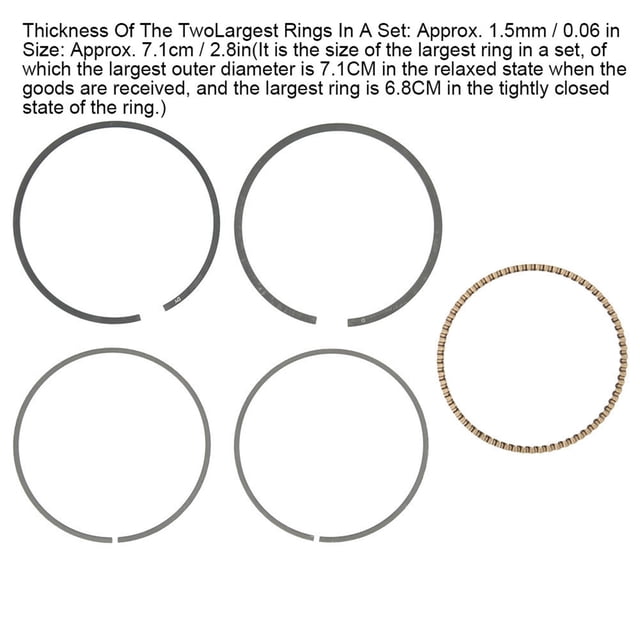Piston Ring Kit, Sturdy Durable Gasoline Piston Ring, High Hardness Strong Easy Installation For Aquaculture Agriculture