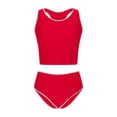 thumbnail image 5 of QIUOMBBP 2 Piece Tankini Swimsuits for Women Full Coverage Cropped Tank Top with High Waist Bottom Beach Vacation Modest Bathing Suit Red XL, 5 of 10
