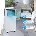 thumbnail image 3 of 8000 BTU Portable Air Conditioner Compact, 4 in 1 AC Unit with Dehumidifier Fan and Sleep Mode, Energy Efficient Remote 24H Timer Window Kit, Bedroom Dorm Indoor, White, 3 of 7