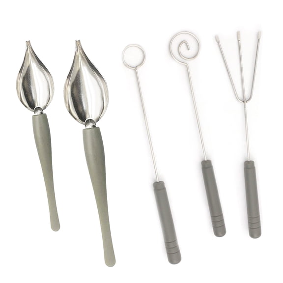 Drawing Decorating Spoon Set,Candy Dipping Tools Chocolate Dipping Fork Spoons Set Chef Art Spoons for Decorative Plates