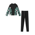 thumbnail image 4 of Yeahdor Kids Girls 2 Piece Rash Guard Swimsuit UPF 50+ Long Sleeve Swim Jacket with Leggings Surfing Diving Suit Black 12, 4 of 7