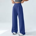 thumbnail image 5 of Abomasnow Women's Dressy Pants High Waisted Straight Leg Pleated Pants Work Office Casual Soft Yoga Workout Pants with Pockets, 5 of 7
