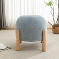 thumbnail image 3 of Modern Upholstered Ottoman with Wooden Legs, Round Footrest Stool for Living Room, Bedroom, Entryway, 3 of 9