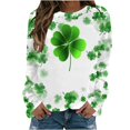 thumbnail image 1 of Staron Clearance Sale Womens St Patricks Day Sweatshirt Irish Shamrock Shirts Long Sleeve Tops Crew Neck Pullover Tops Flowy Basic Raglan Sleeve T-shirt, 1 of 5