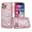 PARIS on Pink, variant on For Iphone 13 6.1 Embroidery Bling Glitter Chrome Hybrid Case Cover - Ny On Pink