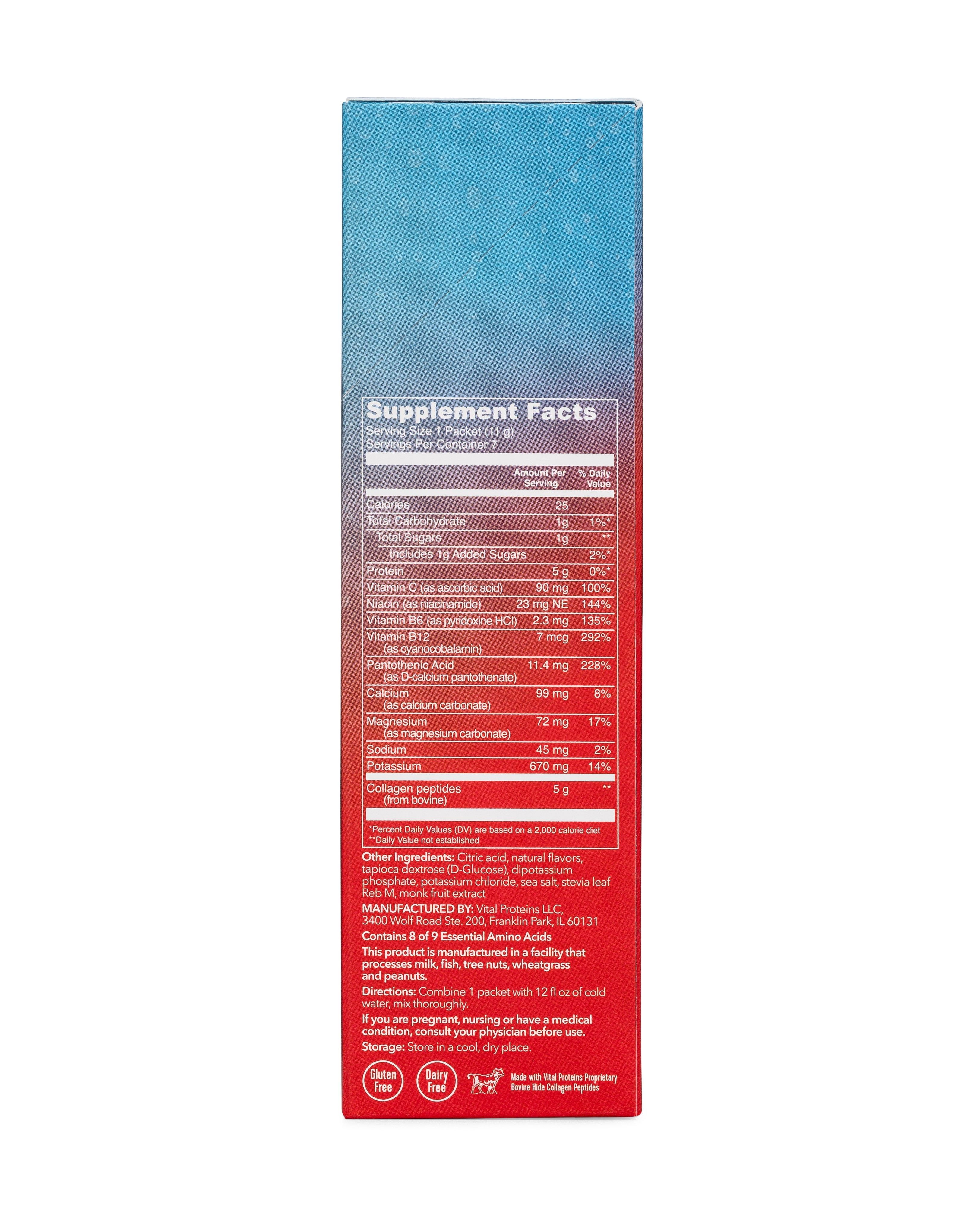 Vital Proteins Hydration Tropical Blast Stick Pack Box, 7 count