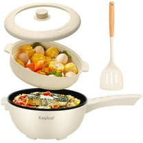 Kaqiluo 1500W 4L Large Capacity Electric Cooker, Multi-Function Non-Stick Electric Hot Pot, Rice Cooker, for Steak,Family/Gift/Dorm Essentials (Steamer & Silicone Spatulas Included)