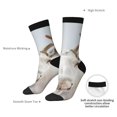 thumbnail image 4 of Vsdgher White Reindeer Portrait Crew Socks for Men & Women, Breathable Casual Athletic Ankle Socks, 4 of 6