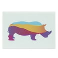 thumbnail image 1 of Rhinoceros Cutting Board, Colorful Abstract Horned Animal Silhouette, Decorative Tempered Glass Cutting and Serving Board, in 3 Sizes, by Ambesonne, 1 of 2