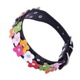 thumbnail image 3 of Collier Animal en Cuir Alliage Ajustable Fleur Collier Animal Chaîne de Cou Animal Décor Collier, Noir, m, 2.5x42cm, 3 of 7