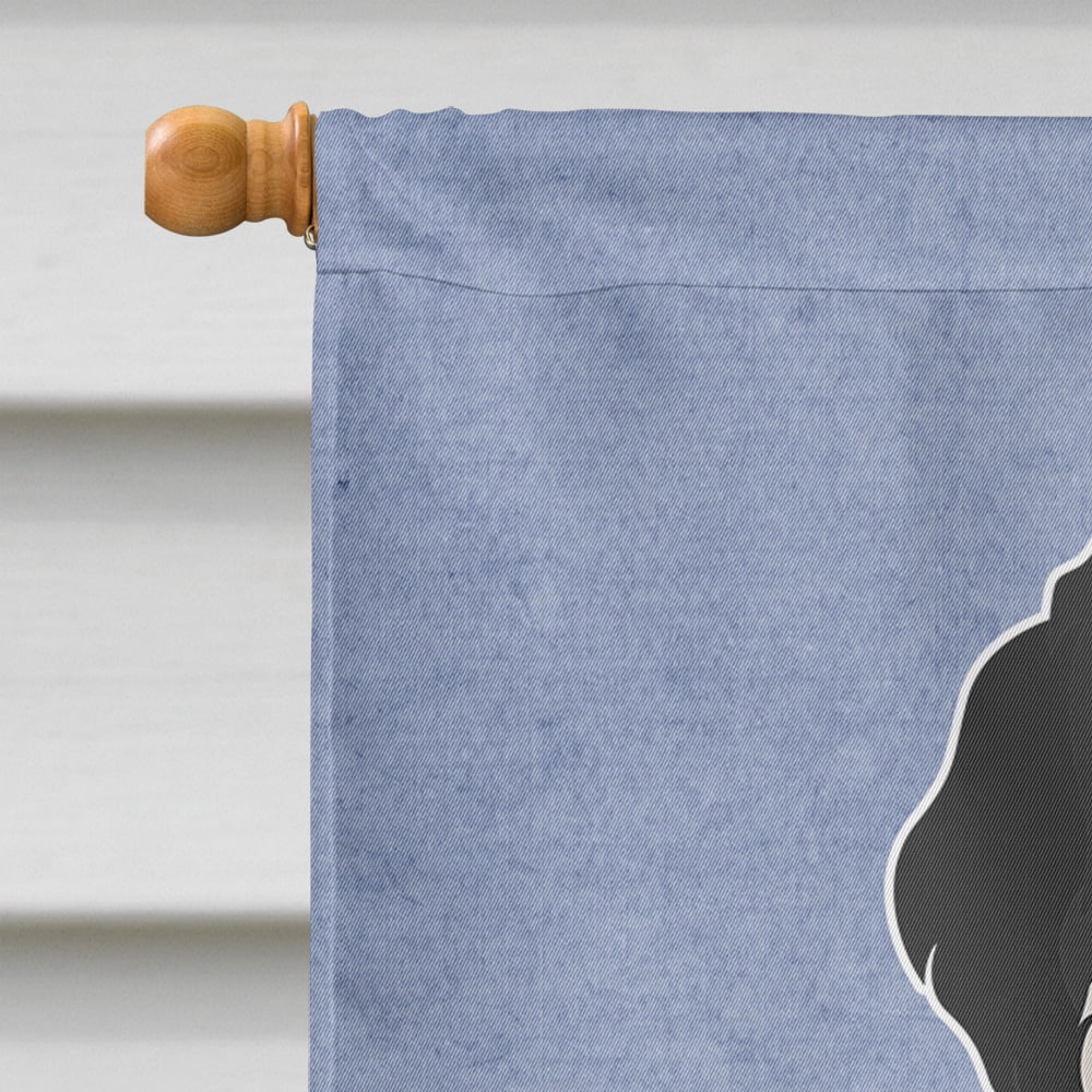 Carolines Treasures CK3689CHF Black and White Cyprus Poodle Welcome Flag Canvas House Size  Large multicolor