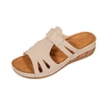 thumbnail image 2 of Norvail Womens Wedge Sandals Slip On Arch Support Slides Recovery Summer Beach Slippers Comfortable Plantar Fasciitis Arch Support Low Wedge Dressy Open Toe Walking Shoes, 2 of 6