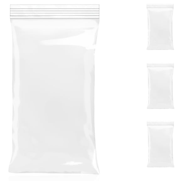 Reclosable Zipper Storage Bags, 100 count, 4 x 7 in, Clear Plastic