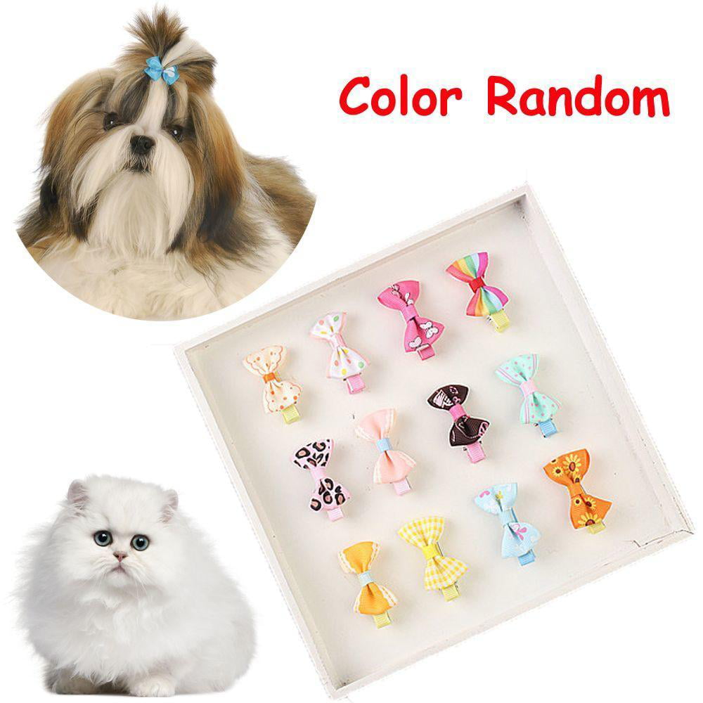 5pcs Lovely Pet Dog Hair Clips Striped Puppy Bowknot Hairpin Pet Grooming Hair Accessories Charms Gifts