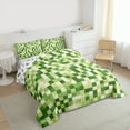 thumbnail image 3 of Homewish Pixel Artistic Bedding Comforter Set,Green Beige Twin Comforter Sets,Modern Geometric Aesthetic Bedding Set For Girl Boys,Breathable Home Decor Reversible,2pcs, 3 of 8