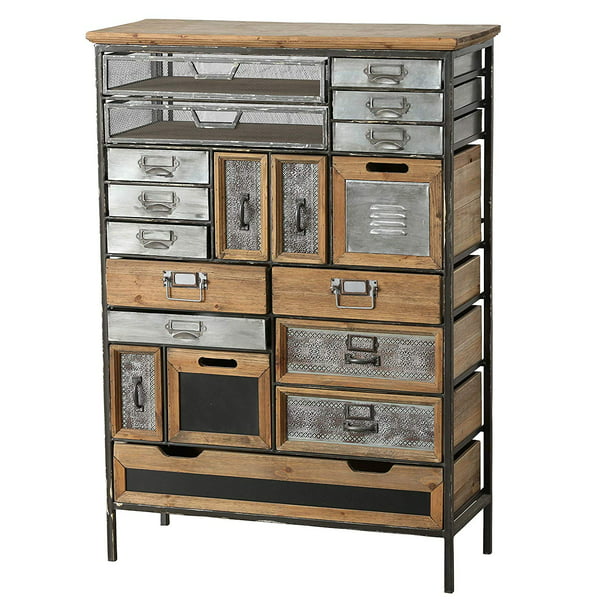 Industrial Chic Multi Drawer Chest, 17 Drawers and 2