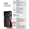 thumbnail image 5 of HOMEIORA Holster for Galaxy S25 Ultra S24 Ultra S23 Ultra 5G Note 20 Ultra 5G Note 10+ Plus 5G, Premium Leather Pouch with Belt Clip Phone Holster Belt Case, Black - XXL, 5 of 8