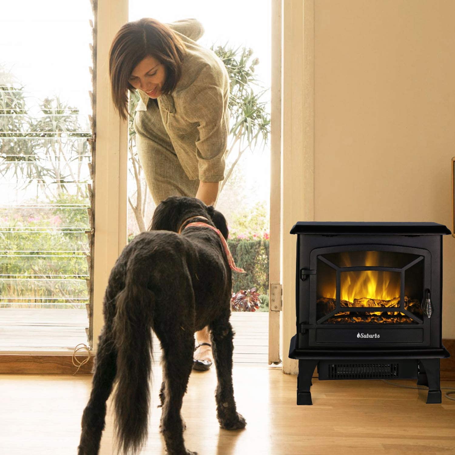 TURBRO Suburbs TS20 Electric Fireplace Infrared Heater, Freestanding,  Realistic Dancing Flame Effect, Overheating Safety Protection - Walmart.com