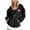 Black, variant on Women's Hoodie Zip-Up Pink Sunflower Bow Graphic Hooded Sweatshirt Drop Shoulder Long Sleeve Streetwear Casual Pullover Top
